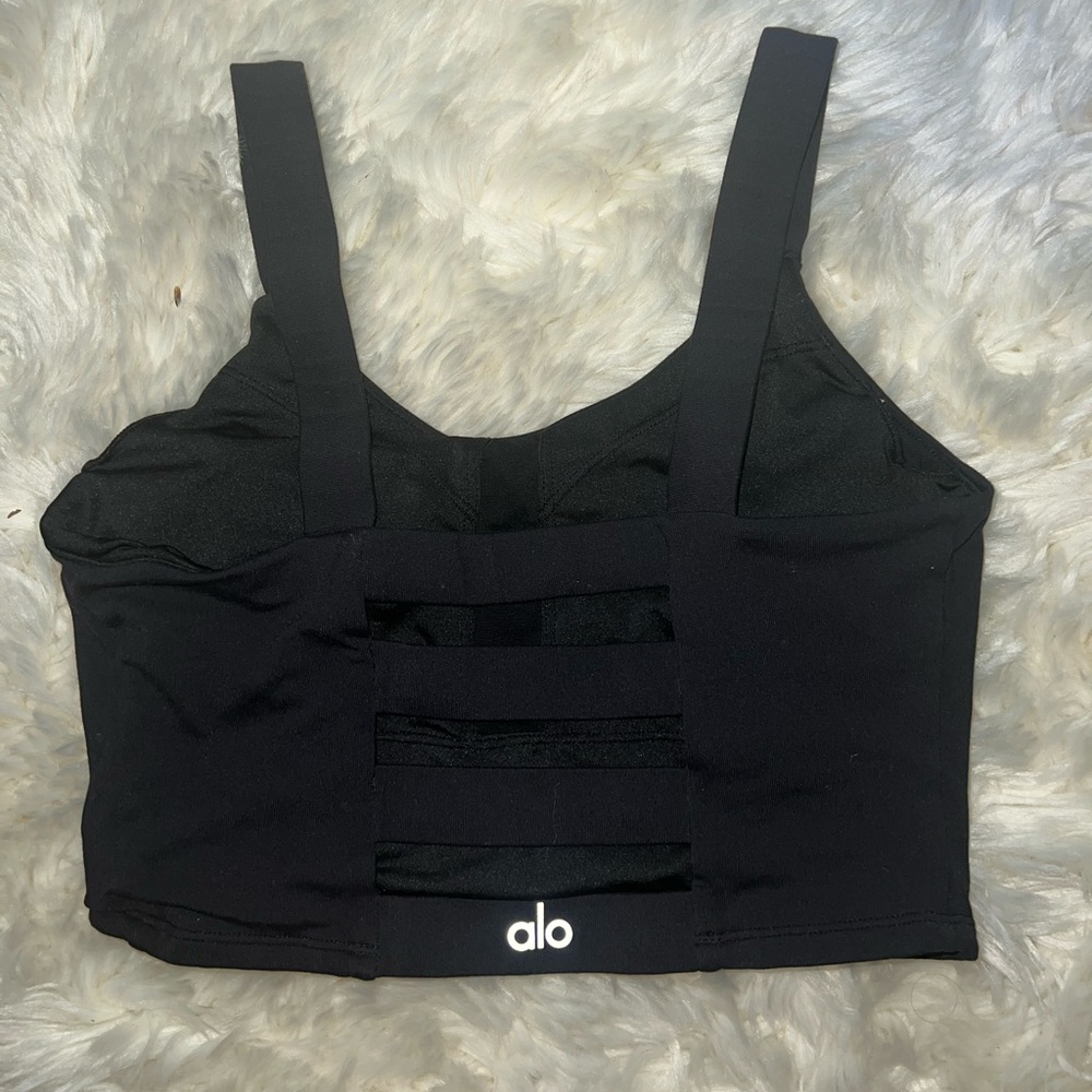 ALO Yoga sports bra tank with padding black size M